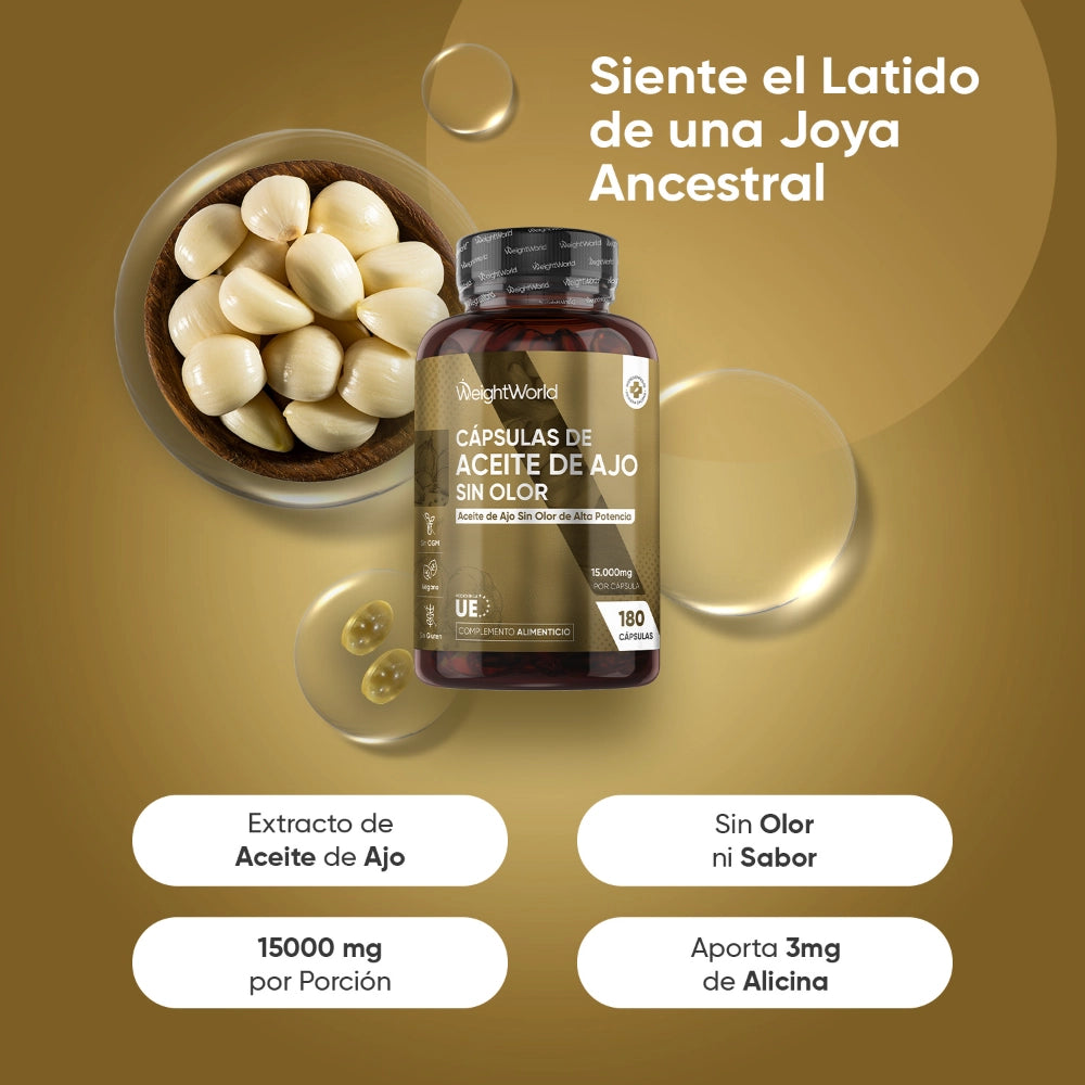 Cápsulas de aceite de ajo con 3 mg de alicina