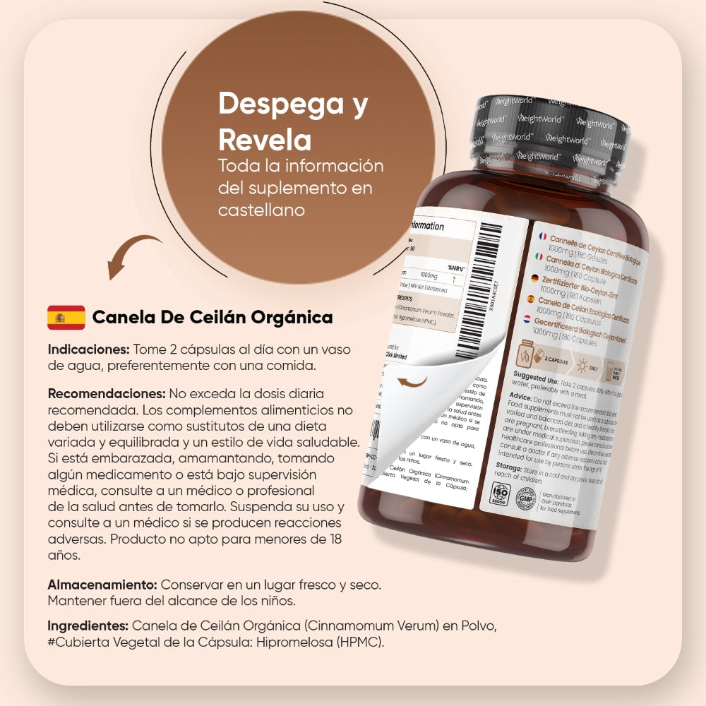 Recomendaciones para el suplemento orgánico de Canela de Ceilán