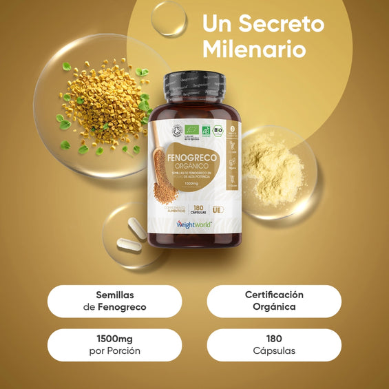 1500 mg de fenogreco orgánico por porción