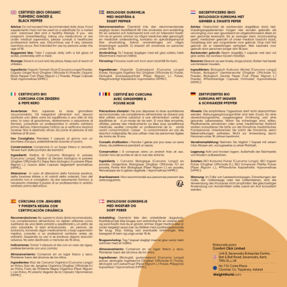 Cápsulas de Cúrcuma para bienestar general