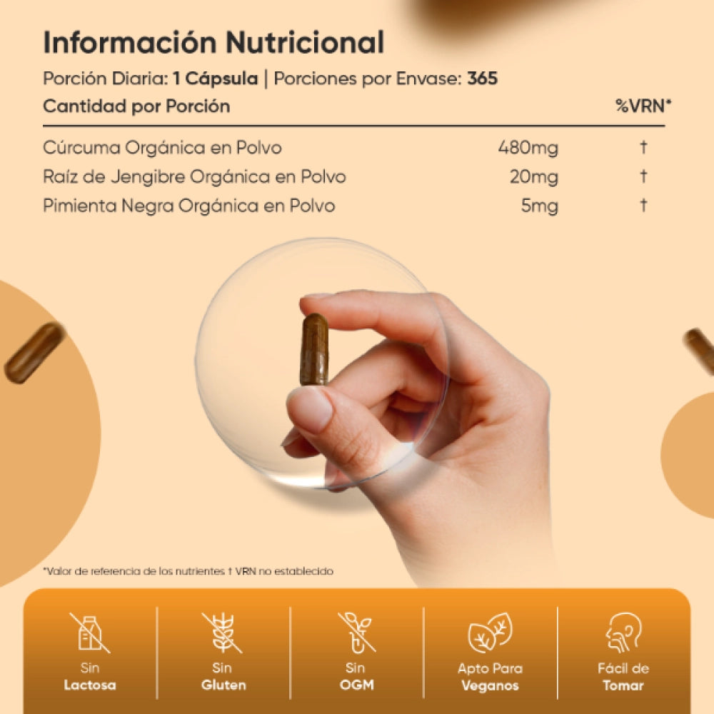Información nutricional Cúrcuma con Jengibre