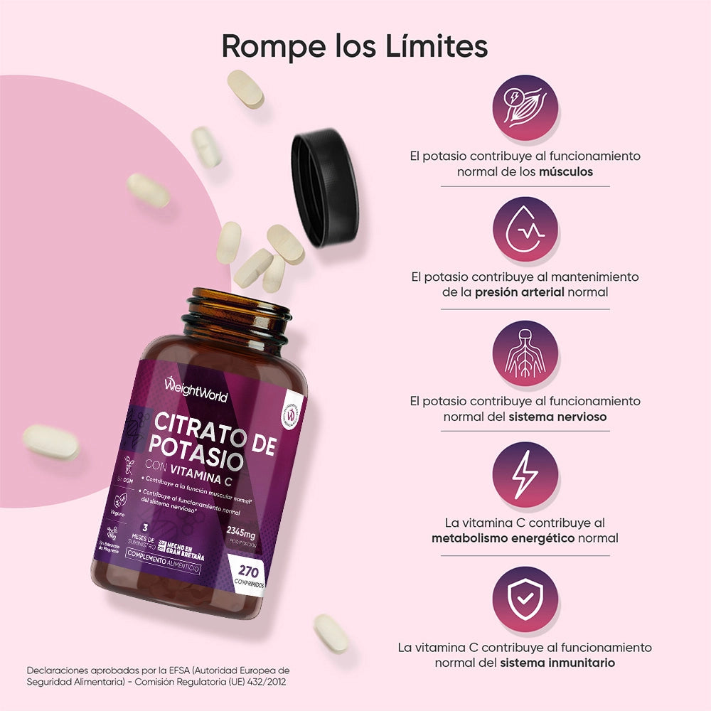 Beneficios del Citrato de Potasio con Vitamina C