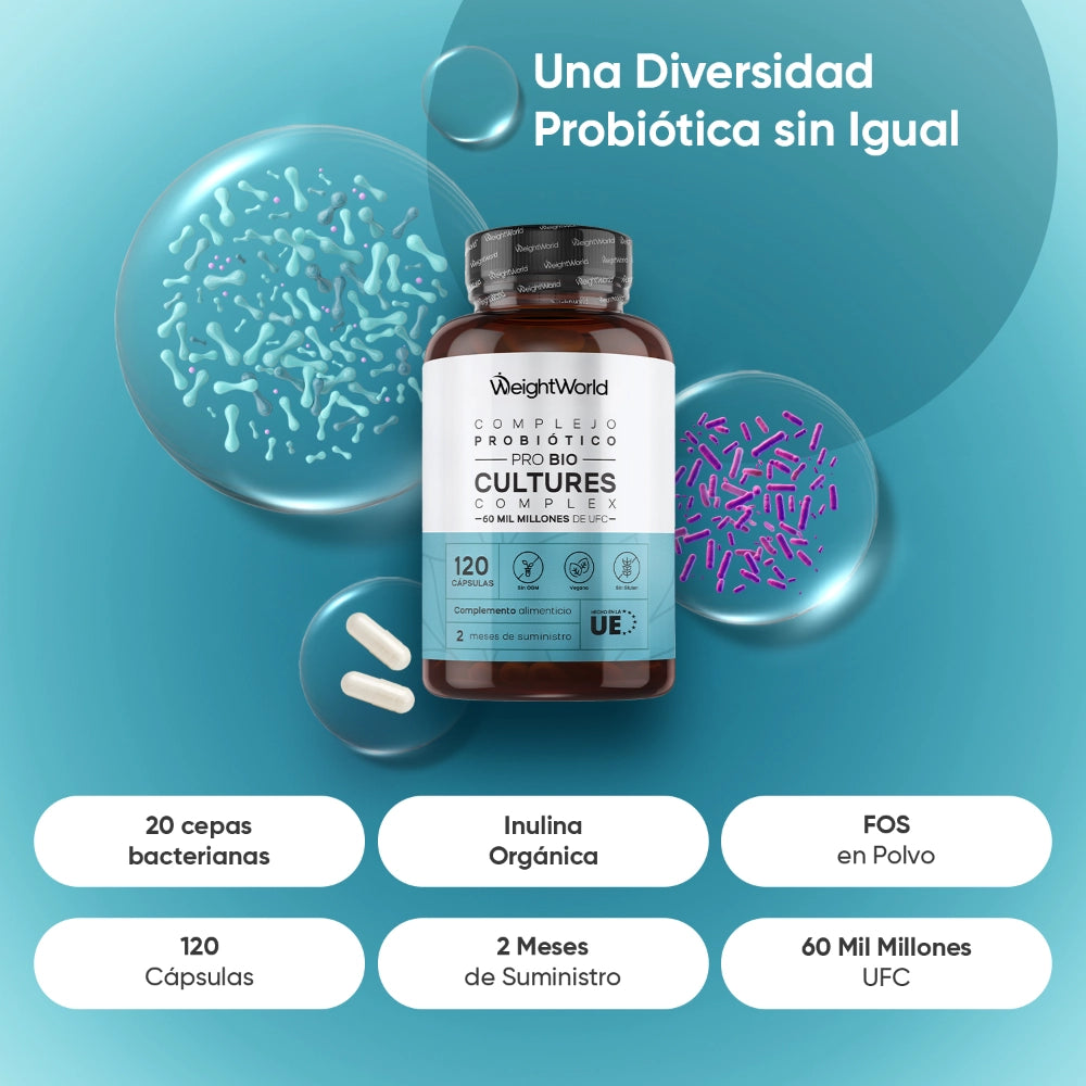 Probióticos digestivos con 20 cepas bacterianas