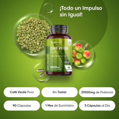 Café verde puro 21000 mg por cápsula