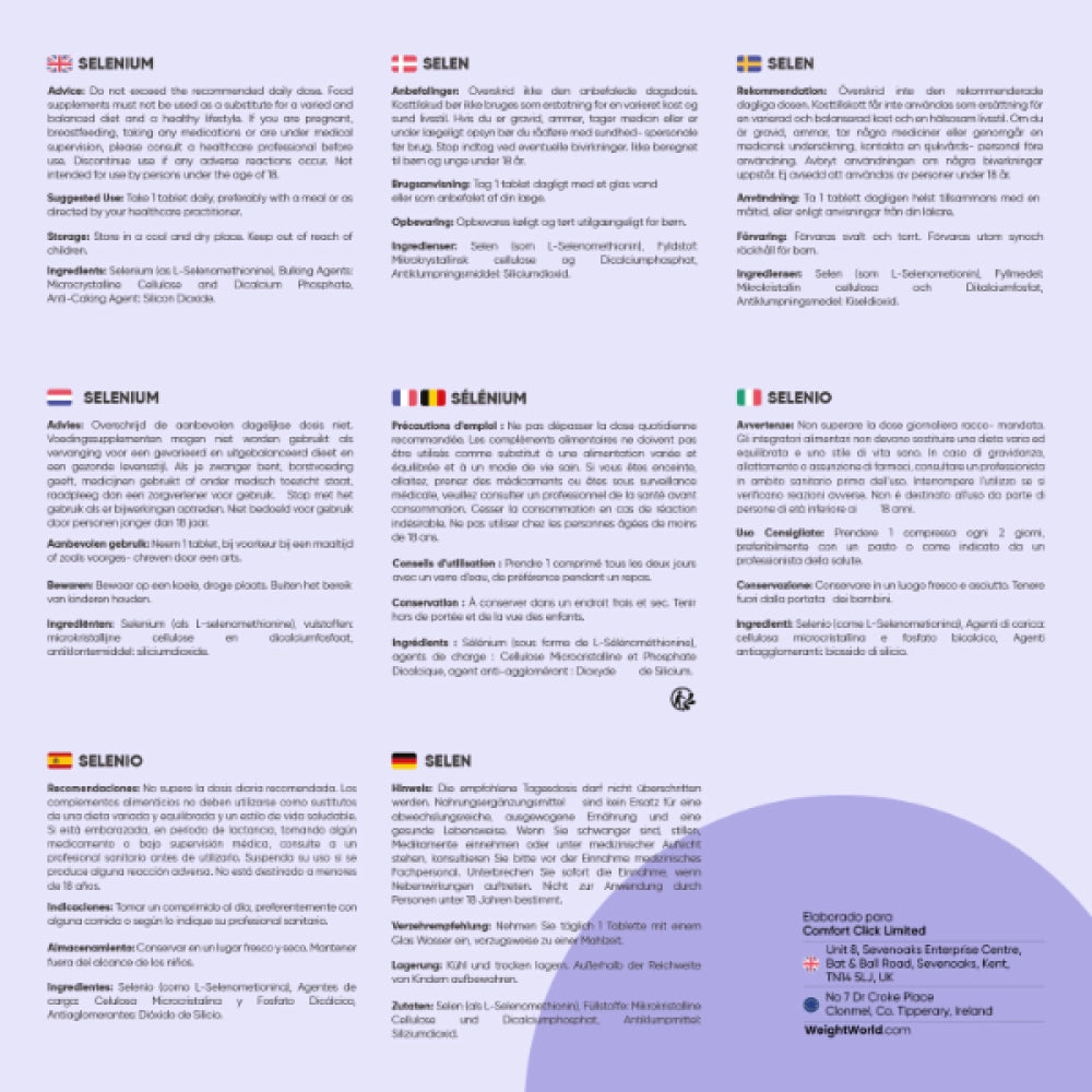 Recomendaciones de Selenio