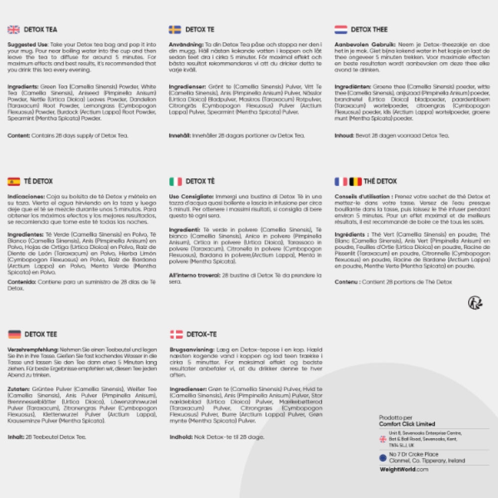 Modo de uso Té Skinny y Té Detox