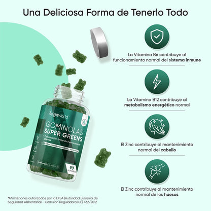 Gominolas Super Greens con 8 verduras y superalimentos