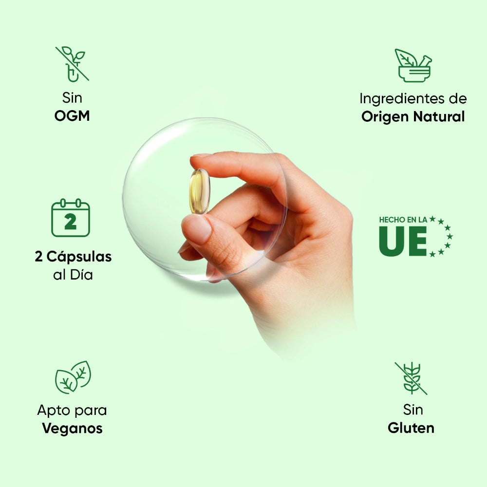 Cápsulas blandas de Omega 3 vegano sin gluten