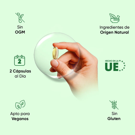 Cápsulas blandas de Omega 3 vegano sin gluten