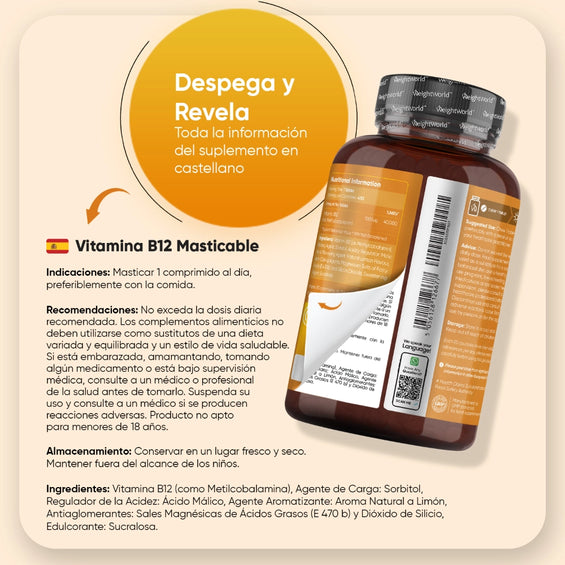 Modo de uso Vitamina B12 masticable