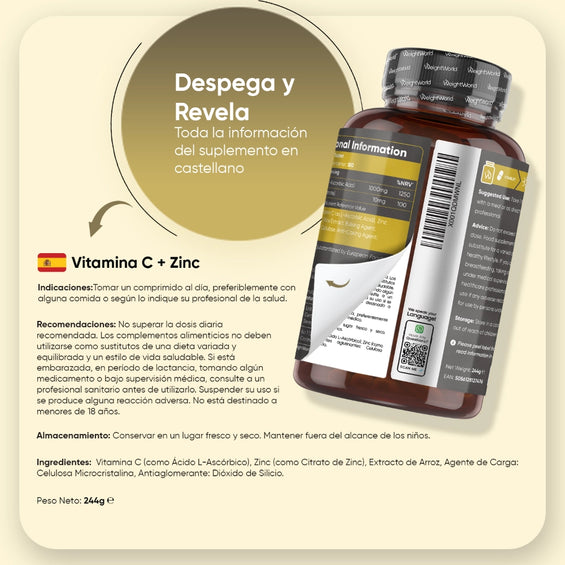 Indicaciones para el suplemento de Vitamina C y Zinc