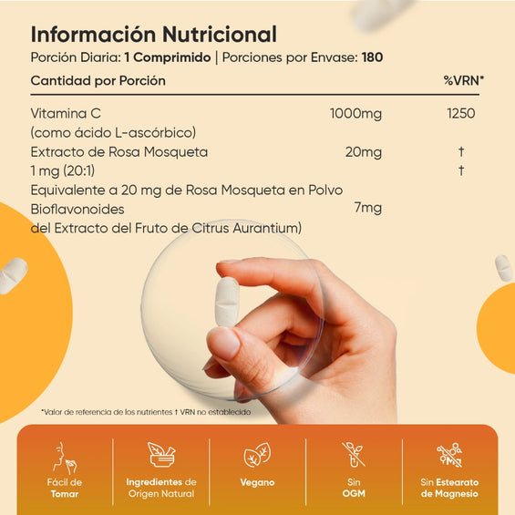 Información nutricional Vitamina C