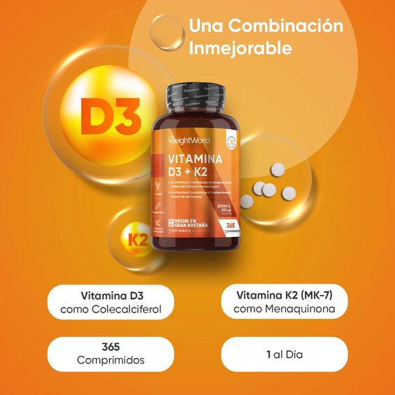 Vitamina D3 2000 UI + K2 200 mcg