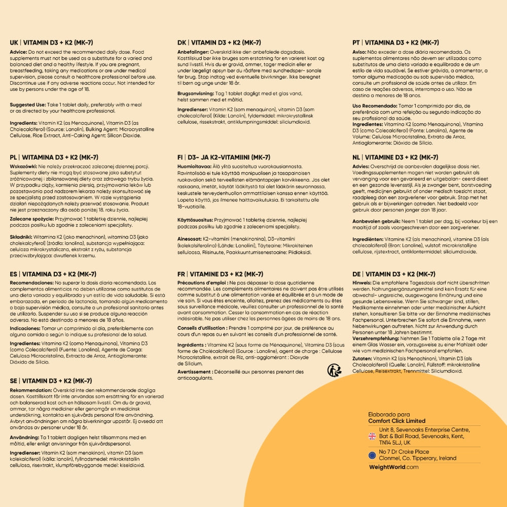 Vitamina D3 + K2 para huesos