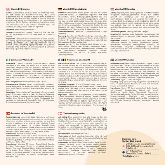 Recomendaciones de uso Vitamina D3 en gominolas