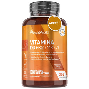Vitamina D3 4000 UI + K2 125 mcg vegetariana