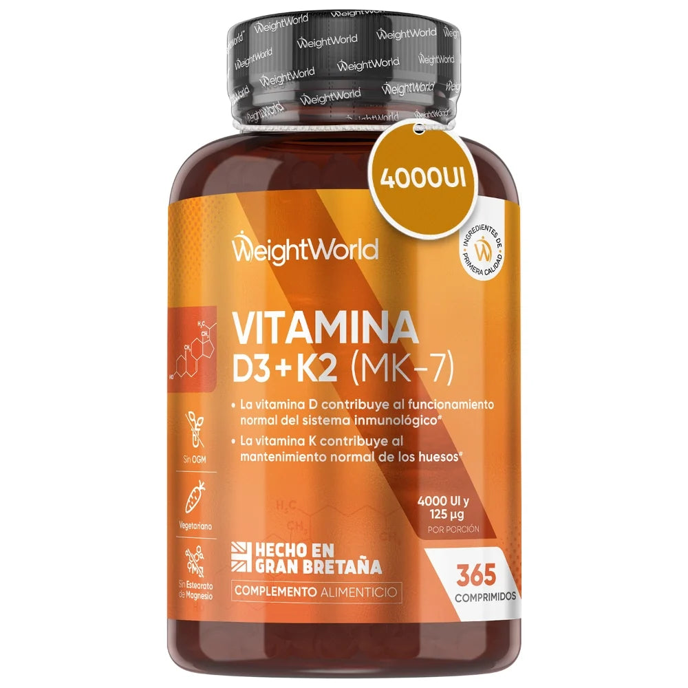 Vitamina D3 4000 UI + K2 125 mcg Vegetariana