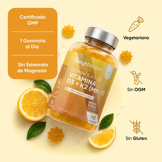 Vitamina D3 y K2 4000 UI sabor limón