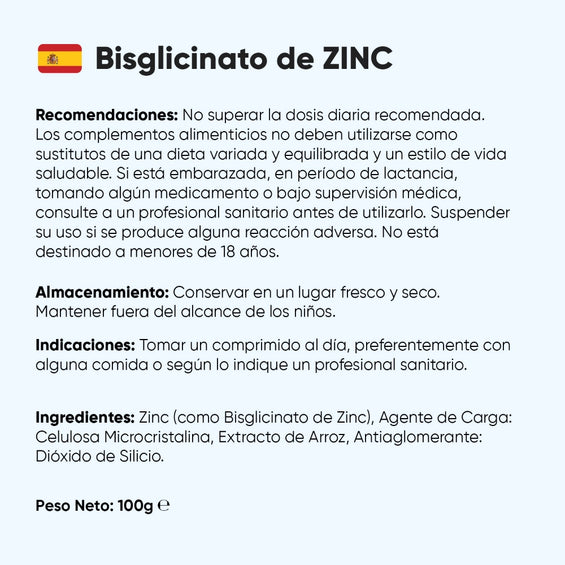 Recomendaciones para el bisglicinato de zinc