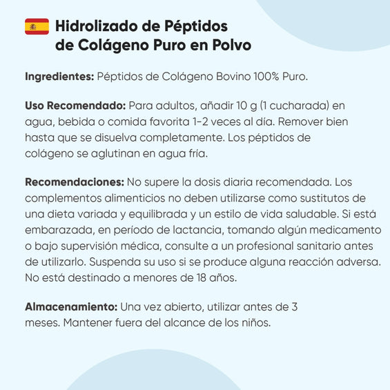 Recomendaciones de uso Péptidos de Colágeno