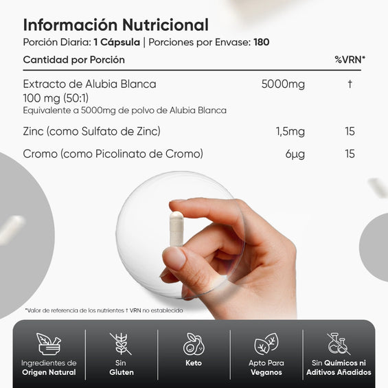 Información nutricional extracto alubia blanca