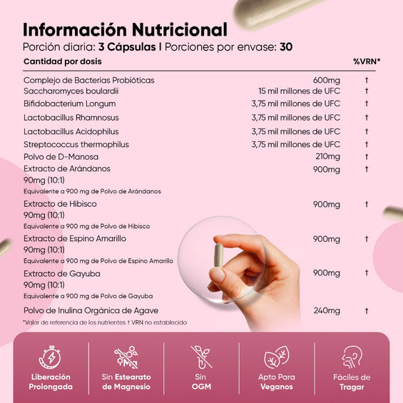 Información nutricional de los probióticos para mujer