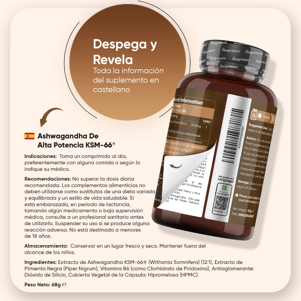 Indicaciones para el suplemento Ashwagandha KSM-66