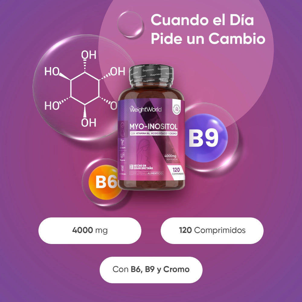 Myo-Inositol con B6, B9 y Cromo