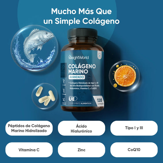 Colágeno con Ácido Hialurónico, CoQ10 y Zinc
