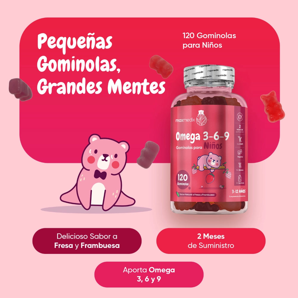 120 gominolas de Omega 3 6 9 para niños