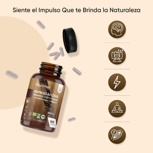 Ashwagandha orgánica en cápsulas