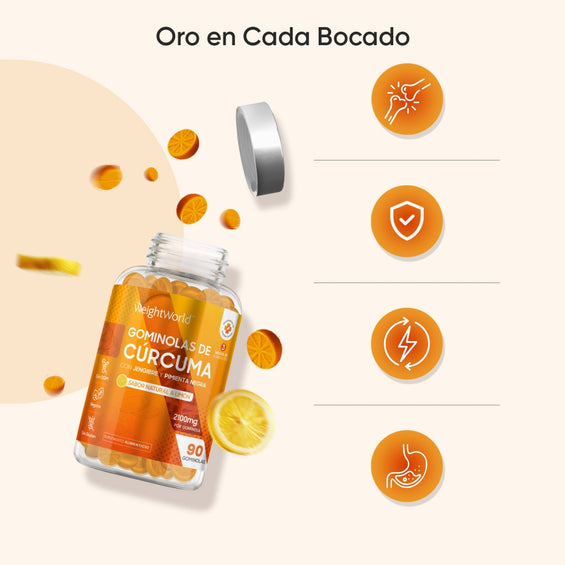 Beneficios de las gominolas de cúrcuma con pimienta negra y jengibre