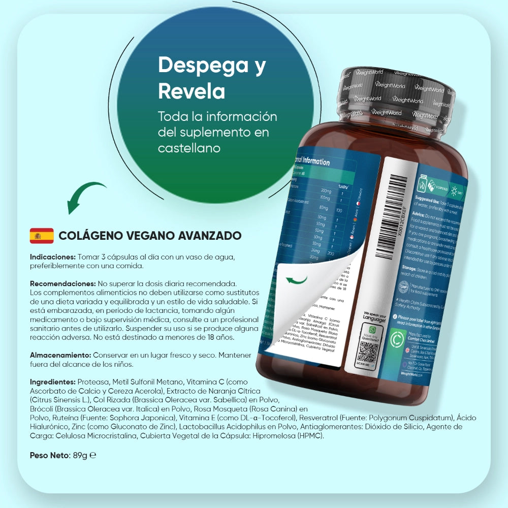 Modo de uso suplemento Colágeno Vegano