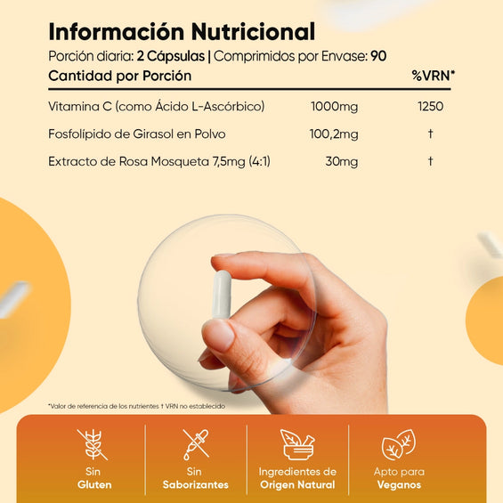 Información nutricional de Vitamina C Liposomal